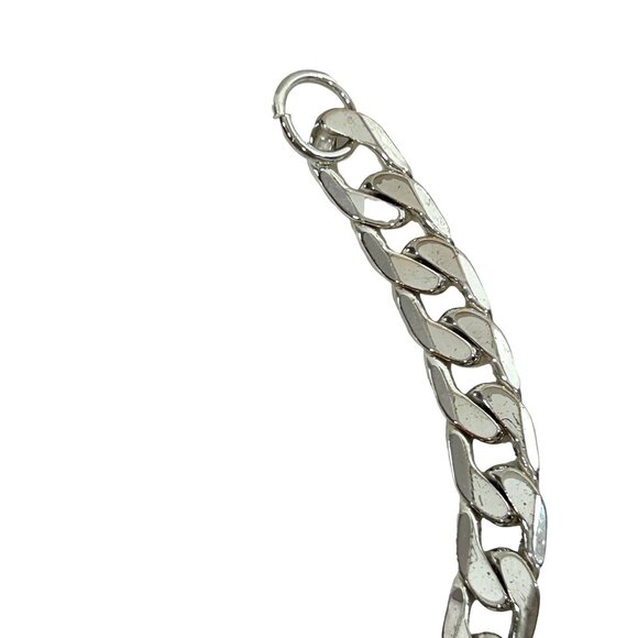 Unisex Stainless Steel Bracelet Flat Curb Cuban Chain 8.25” x 8mm Lobster Claw - Picture 10 of 10